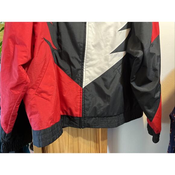 Speed Zone VTG Windbreaker Men L Jacket Red Black Shark Tooth Napa Racing Filter - Picture 8 of 13